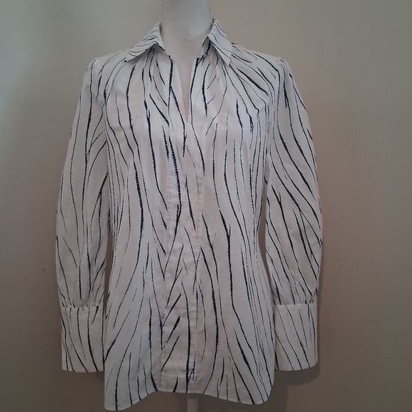 Charlotte Brody Laurel Blouse In White Willow Size Small - Picture 9 of 13